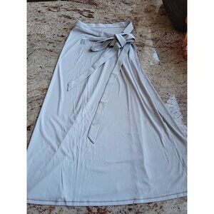 UPF 50+ Cover Up Beach Wrap Maxi Skirt Sarong Shawl Uv Women Grey M Tie At Waist